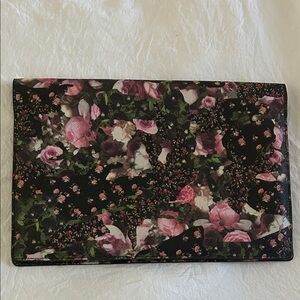 Givenchy Black and Pink Floral Pouch